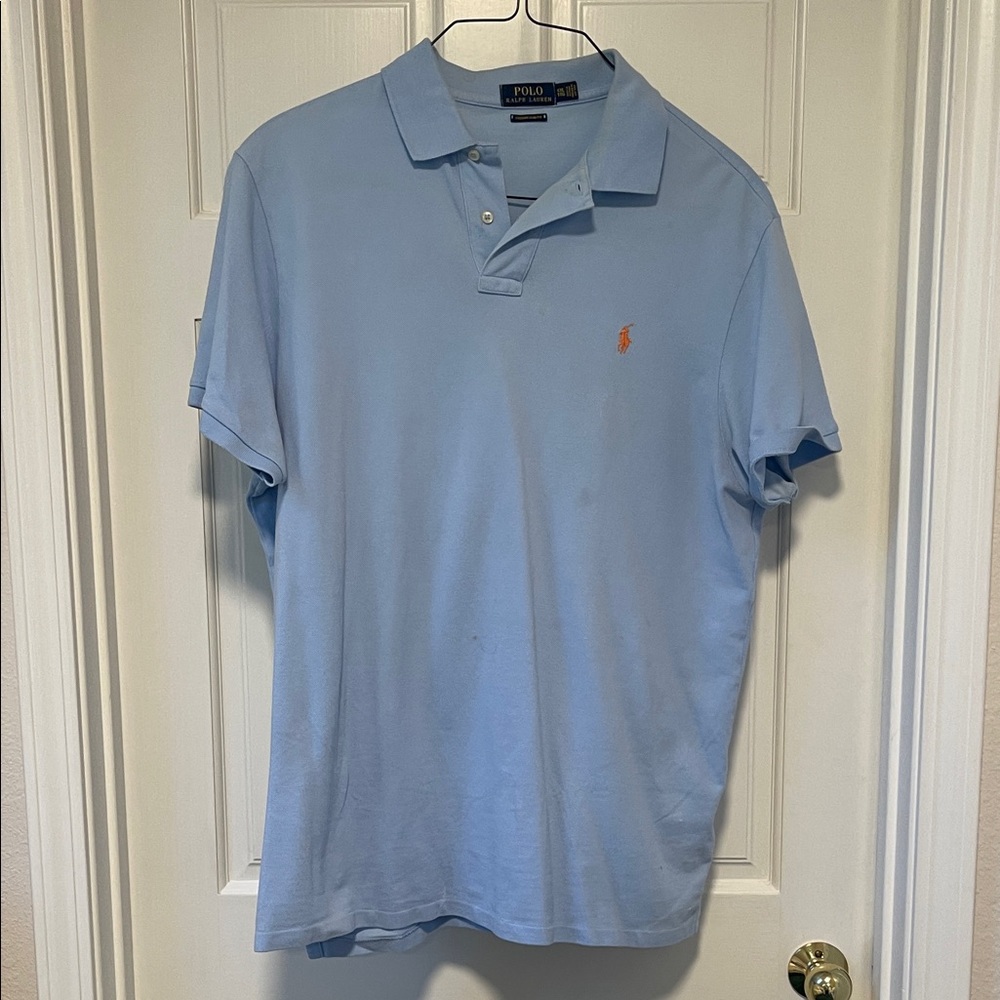 Polo by Ralph Lauren Baby Blue Polo with Orange Pony